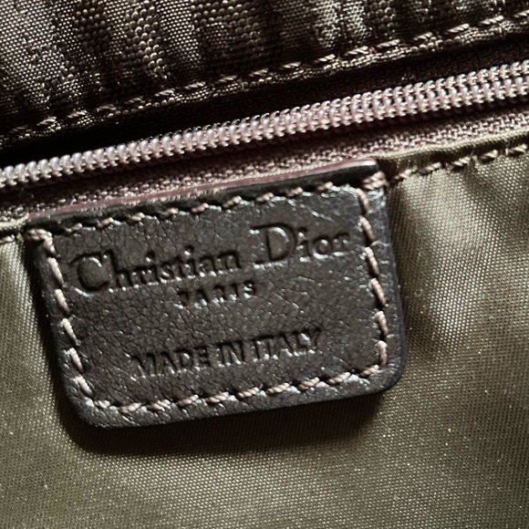 Authentic DIOR Ethnic Collection Brown Diorissimo Print Leather and Canvas Purse - Picture 10 of 15